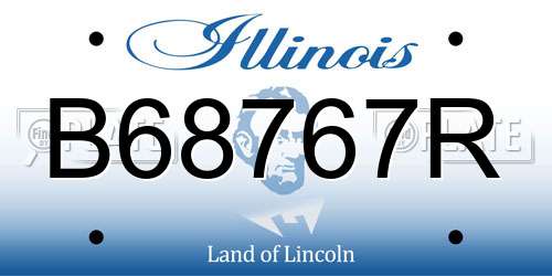 B68767R Illinois License Plate