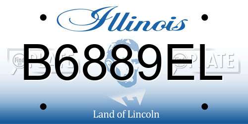 B6889EL Illinois License Plate