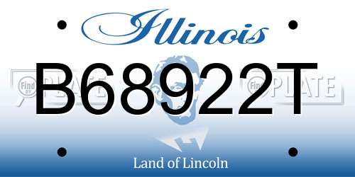 B68922T Illinois License Plate