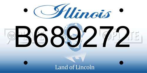 B689272 Illinois License Plate