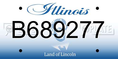 B689277 Illinois License Plate