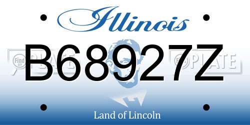 B68927Z Illinois License Plate