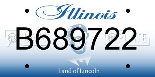 B689722 Illinois License Plate