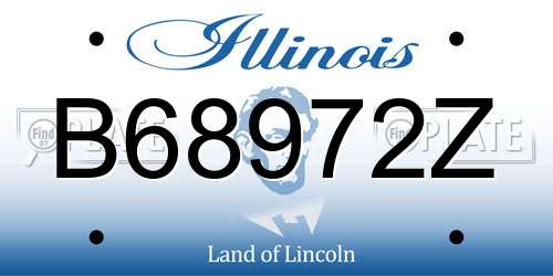 B68972Z Illinois License Plate