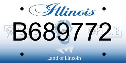 B689772 Illinois License Plate
