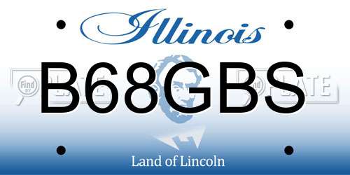 B68GBS Illinois License Plate