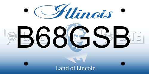 B68GSB Illinois License Plate