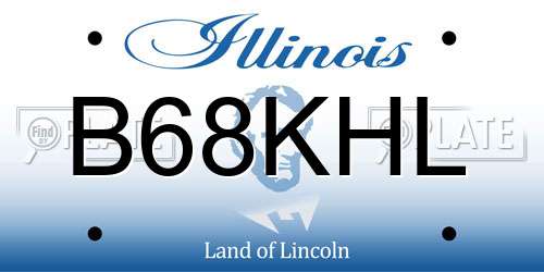B68KHL Illinois License Plate