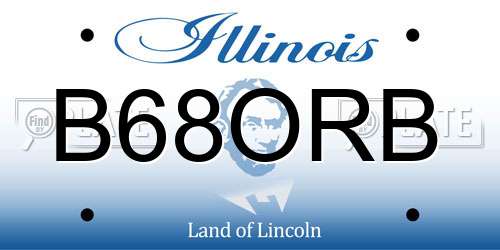 B68ORB Illinois License Plate