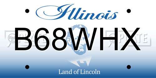 B68WHX Illinois License Plate