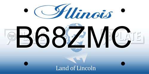 B68ZMC Illinois License Plate