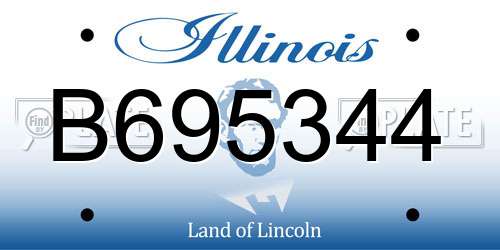 B695344 Illinois License Plate