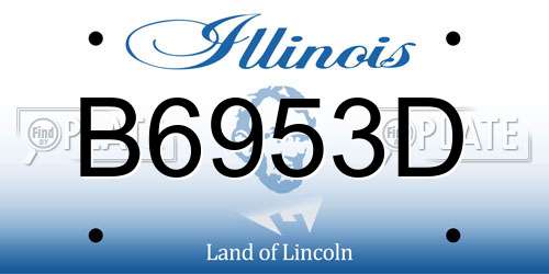 B6953D Illinois License Plate