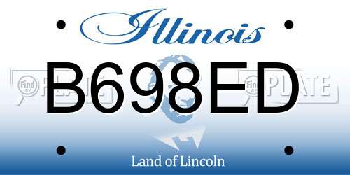 B698ED Illinois License Plate