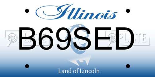 B69SED Illinois License Plate