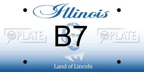 B7 Illinois License Plate