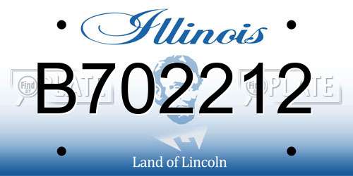 B702212 Illinois License Plate