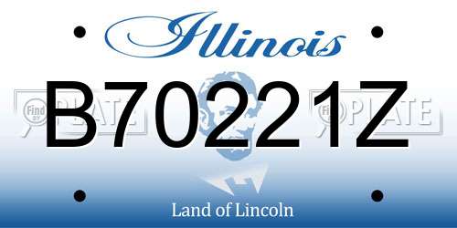 B70221Z Illinois License Plate
