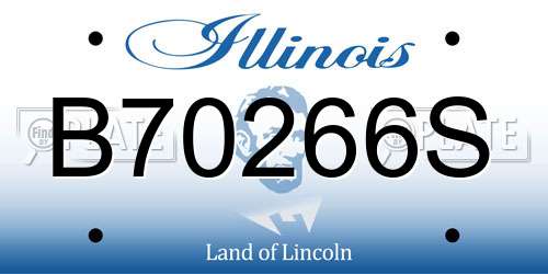 B70266S Illinois License Plate