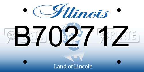 B70271Z Illinois License Plate