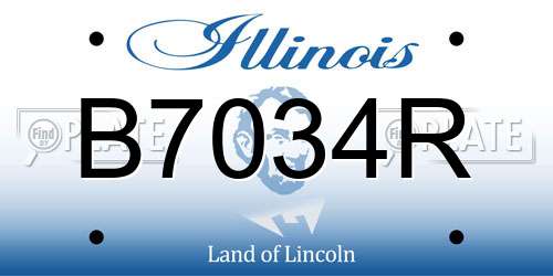 B7034R Illinois License Plate