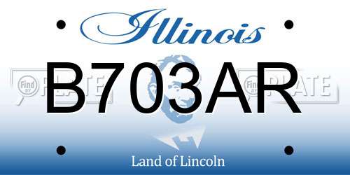B703AR Illinois License Plate