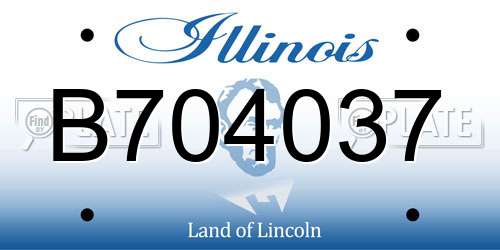 B704037 Illinois License Plate