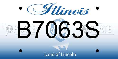 B7063S Illinois License Plate