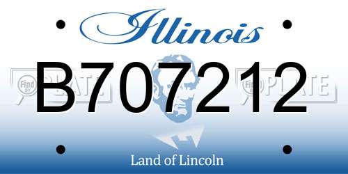 B707212 Illinois License Plate