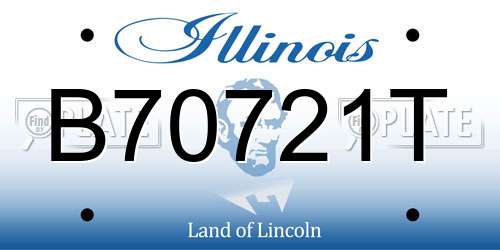B70721T Illinois License Plate