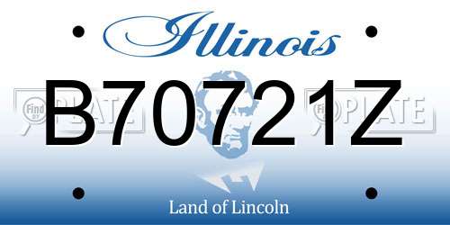 B70721Z Illinois License Plate