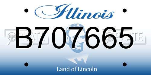 B707665 Illinois License Plate