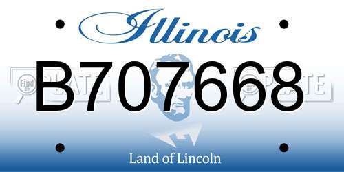 B707668 Illinois License Plate