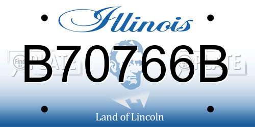 B70766B Illinois License Plate