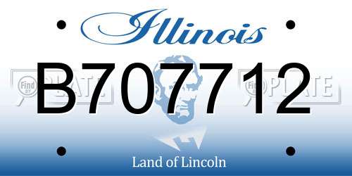 B707712 Illinois License Plate