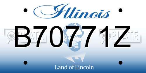B70771Z Illinois License Plate