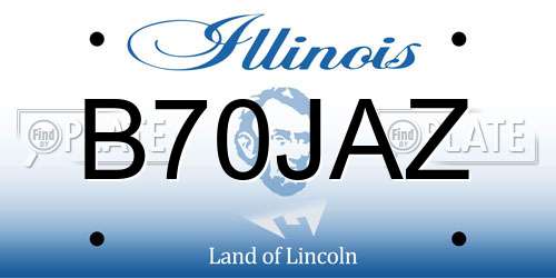 B70JAZ Illinois License Plate