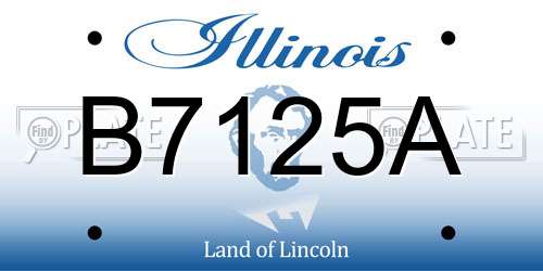 B7125A Illinois License Plate