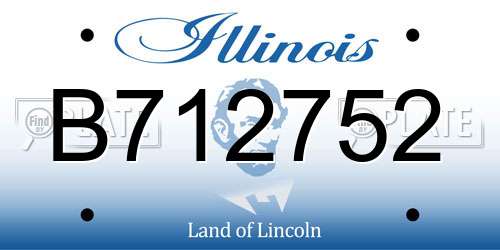 B712752 Illinois License Plate