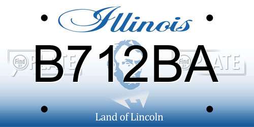 B712BA Illinois License Plate