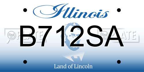 B712SA Illinois License Plate