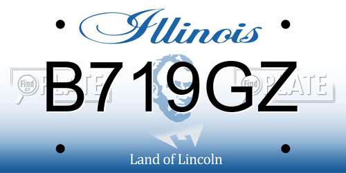B719GZ Illinois License Plate