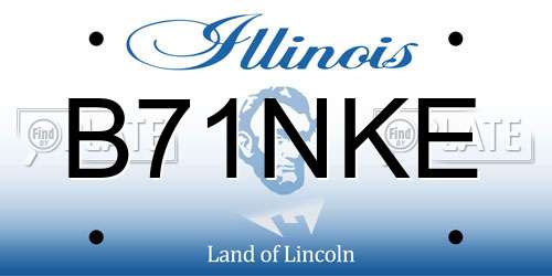 B71NKE Illinois License Plate