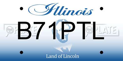 B71PTL Illinois License Plate