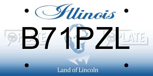 B71PZL Illinois License Plate