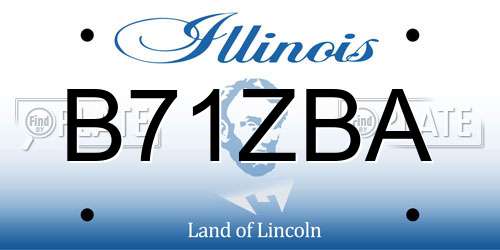 B71ZBA Illinois License Plate