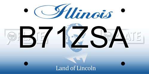 B71ZSA Illinois License Plate