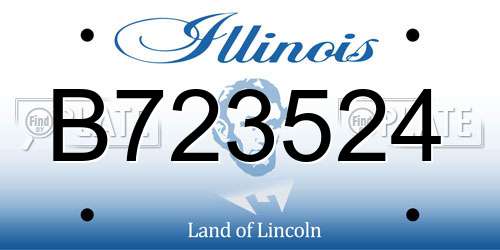 B723524 Illinois License Plate