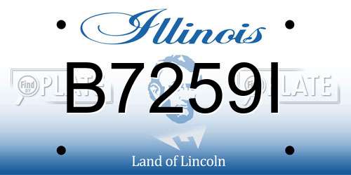 B7259I Illinois License Plate