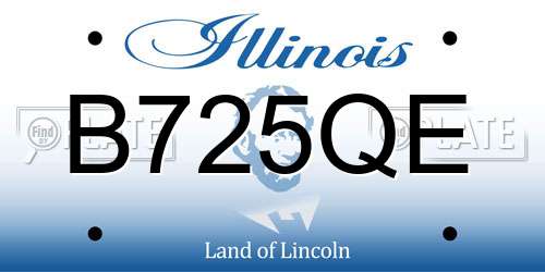 B725QE Illinois License Plate